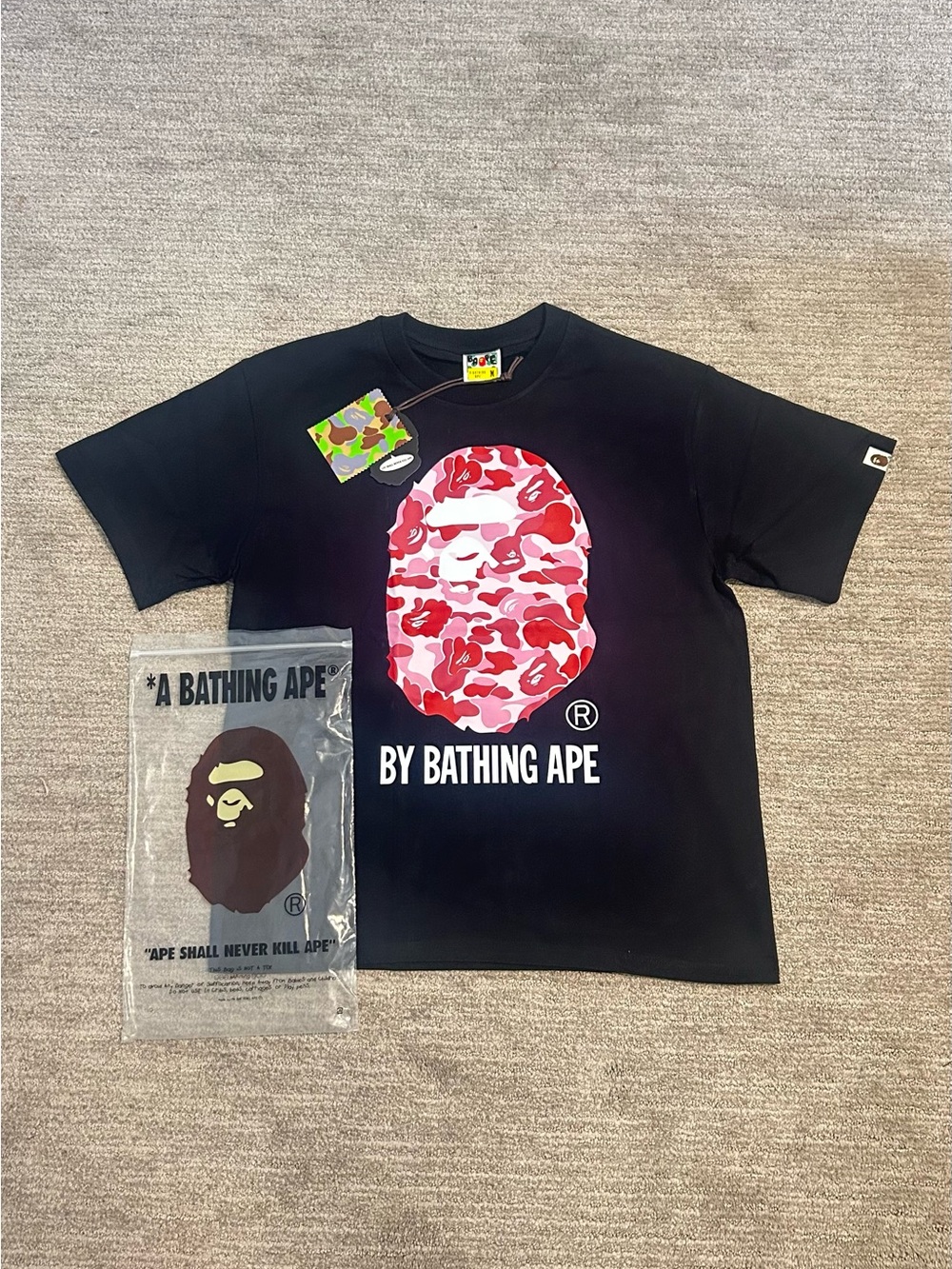 Bape Pink Camo black T-Shirt